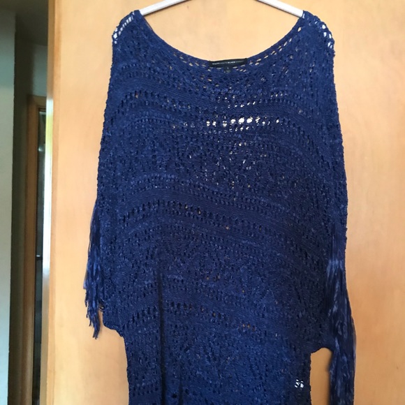 Indigo blue poncho - Picture 2 of 7